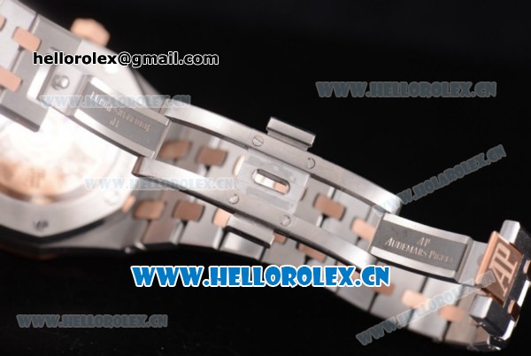 Audemars Piguet Royal Oak Clone AP Calibre 3120 Automatic Two Tone Case/Bracelet with Silver Dial and Stick Markers (JF) - Click Image to Close